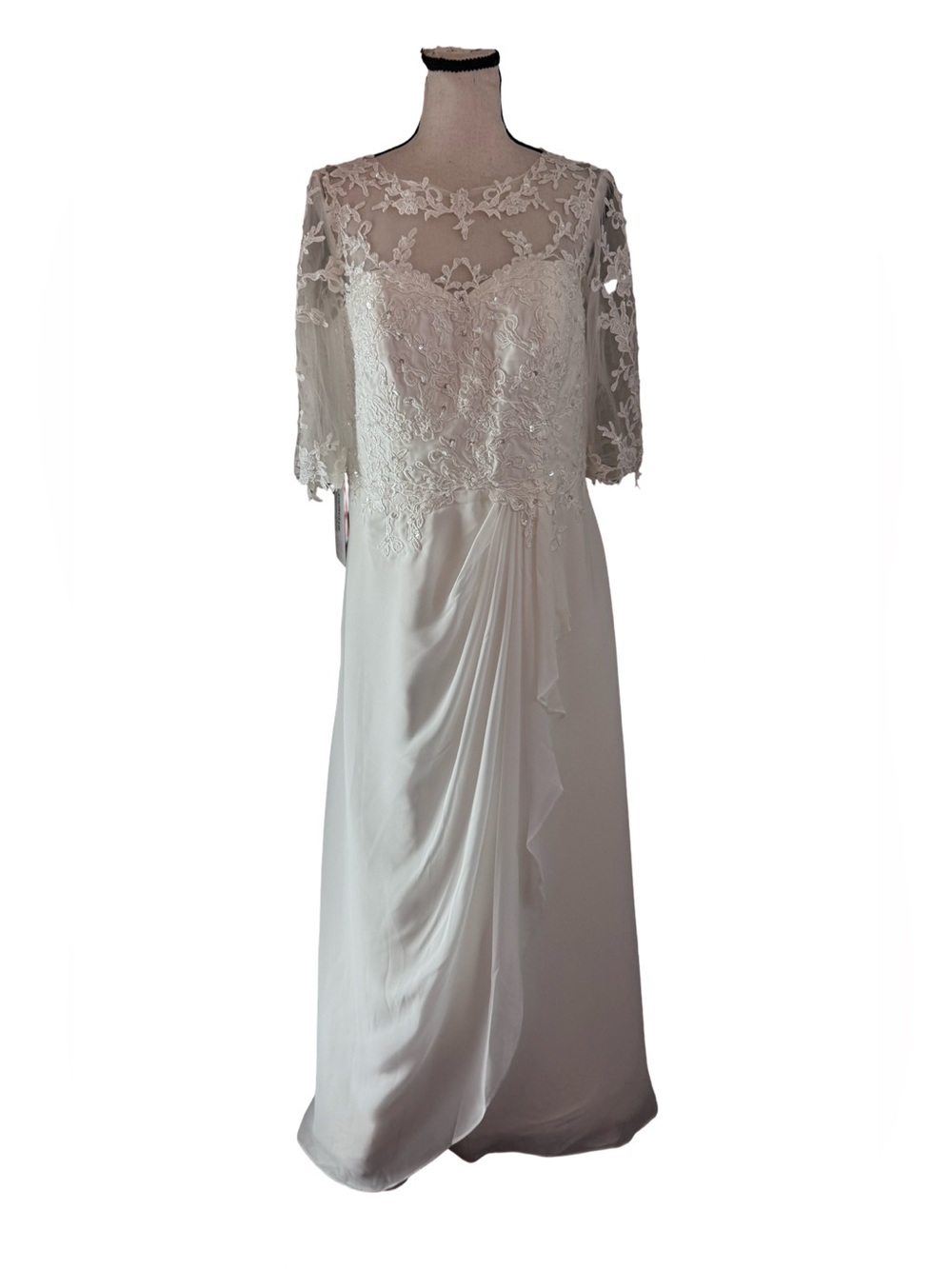 NWT JJ's House Ivory Lace Wedding Dress A-Line Beaded Bridal Gown Approx Sz 8/10